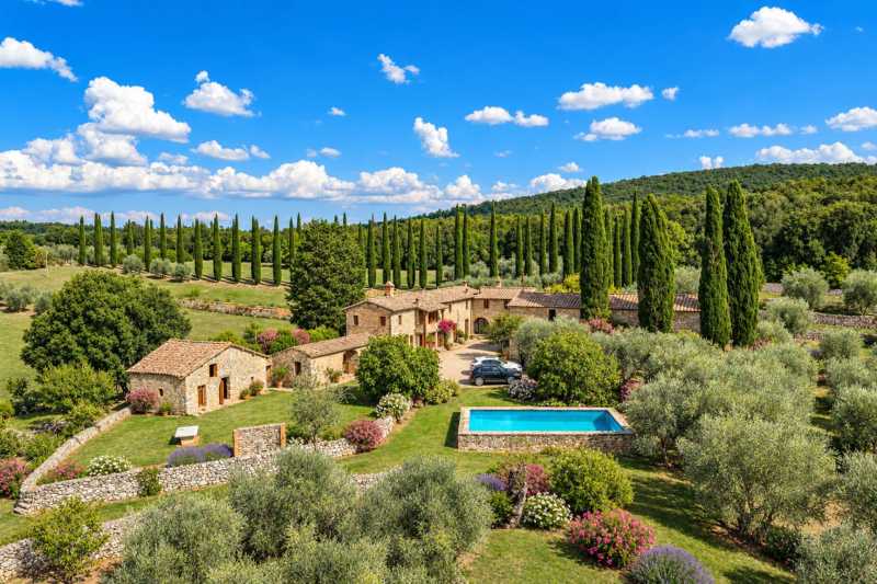 Terreno en venta con olivos cerca de Siena, Toscana